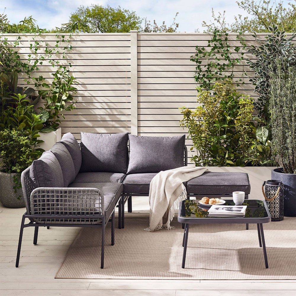 Furniturebox Asia 5 Seater Grey Outdoor Sofa Set Image 5
