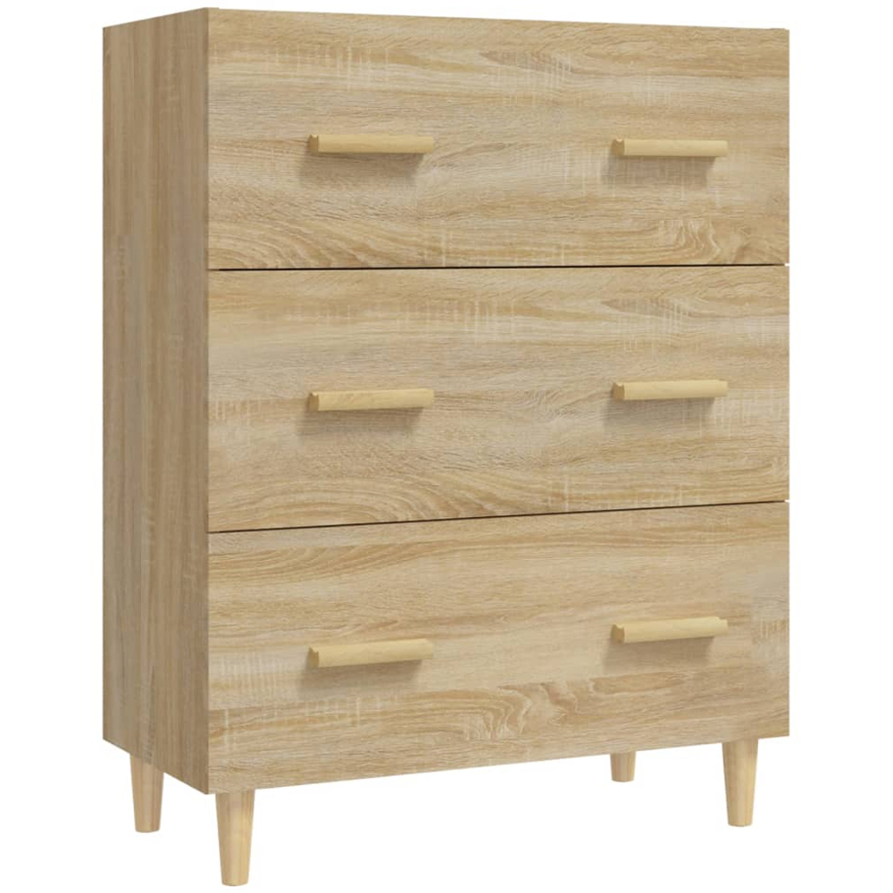 vidaXL 3 Drawer Sonoma Oak Sideboard Image 2