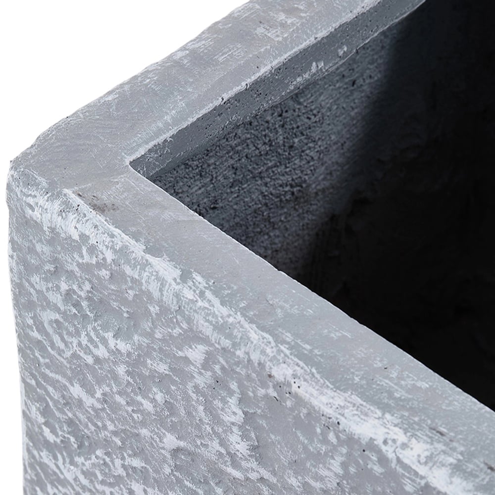 Living and Home Granite Square Cement Planter with Drainage Holes 25 x 25cm Image 4