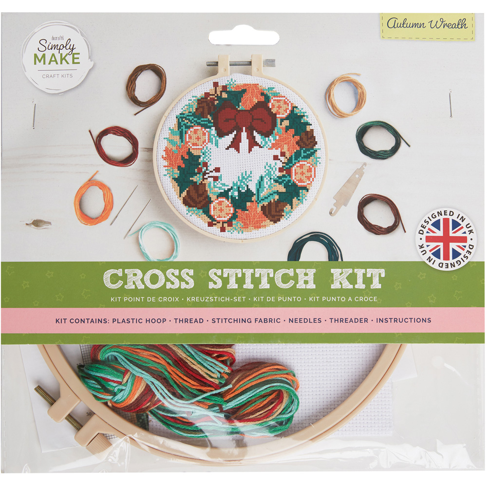 Simply Make Autumn Wreath Cross Stitch Craft Kit Image 1