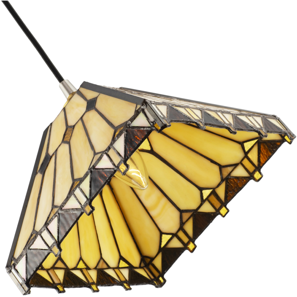 Happy Homewares Art Deco Amber Tiffany Pendant Shade Image 4