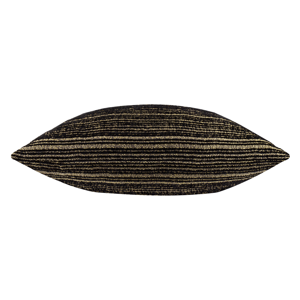 Paoletti Jupiter Black and Gold Chenille Jacquard Cushion 50 x 50cm Image 3