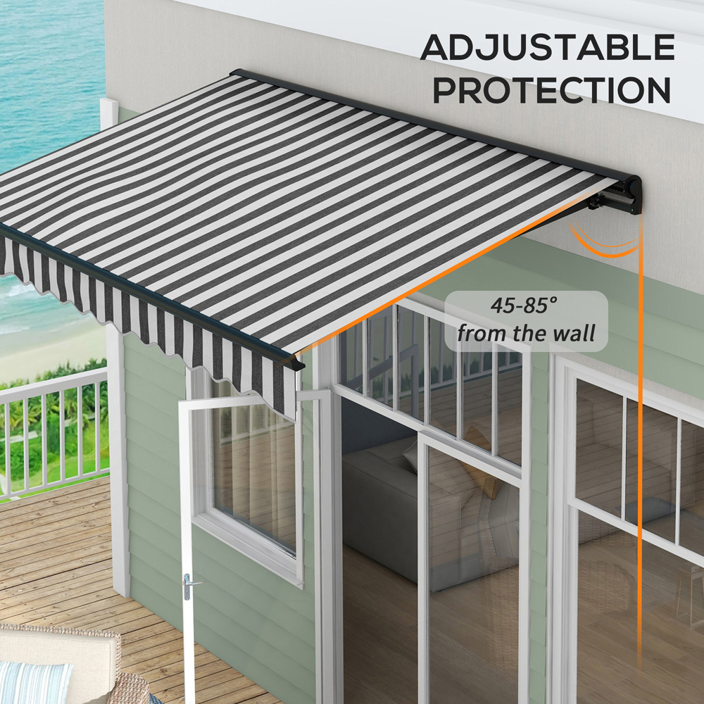 Outsunny Grey and White Electric Retractable Awning with Remote 3 x 2m Image 5
