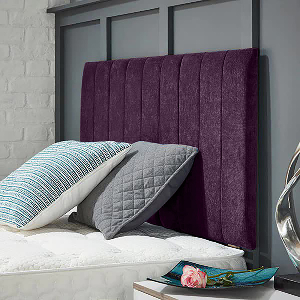 Eleganza Home Canter Super King Size Purple Naples Strutted Headboard Image 2