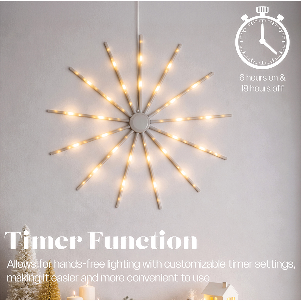 Xmas Haus 144 Warm White LED Hanging Windmill Meteor Light Christmas Decoration 60cm Image 7