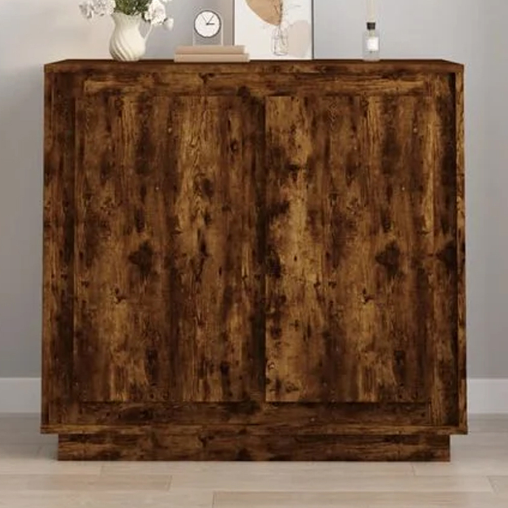 vidaXL 2 Door Smoked Oak Sideboard Image 1
