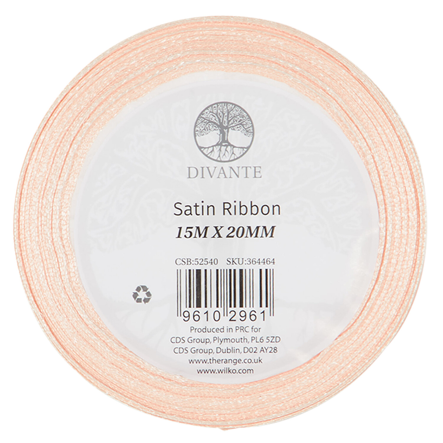 White or Pearl Satin Ribbon - White or Pearl / 15m Image 3