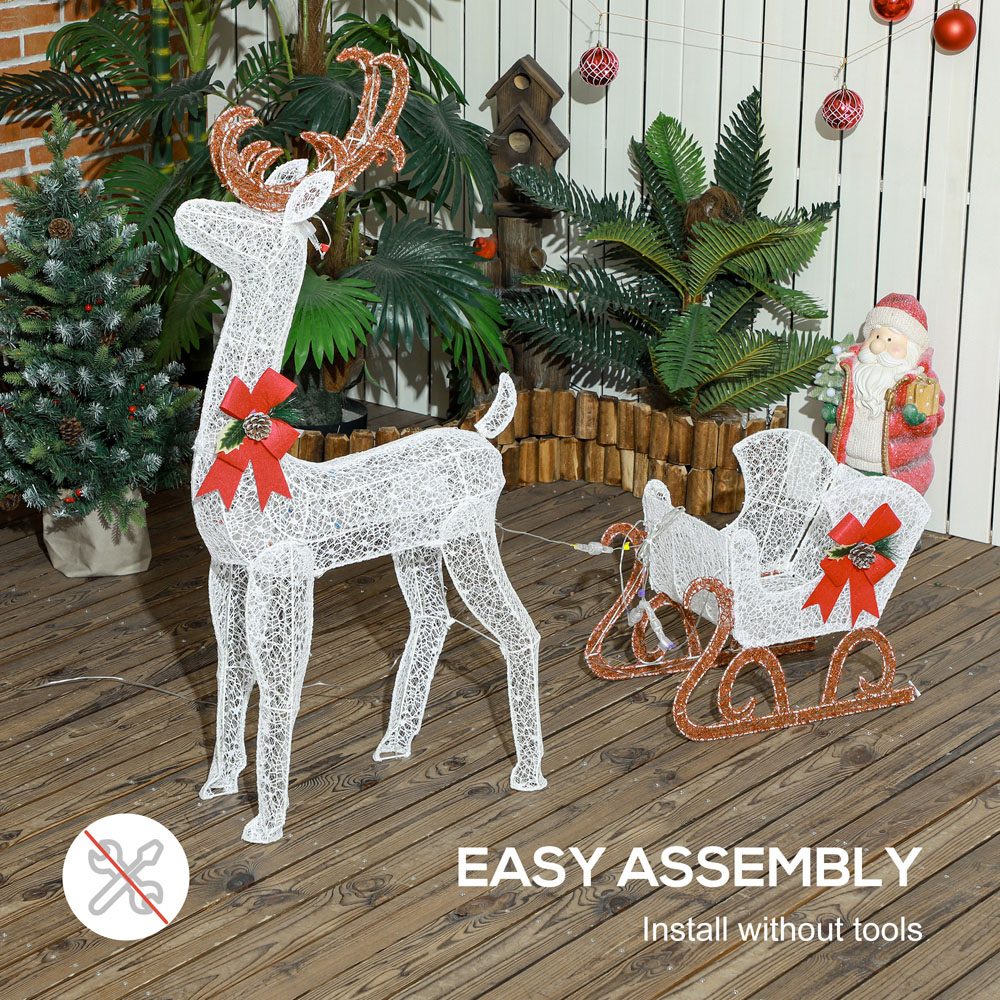 Everglow Light Up Reindeer and Sleigh Christmas Decoration Image 5