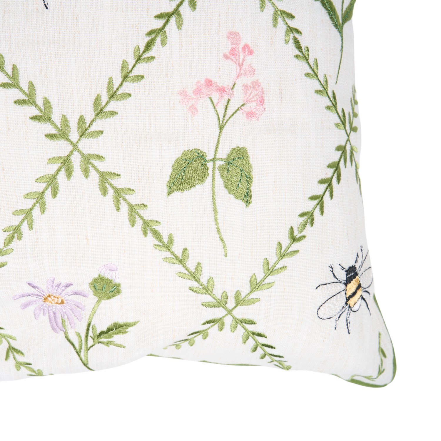 Gardenia Embroidered Cushion Image 3