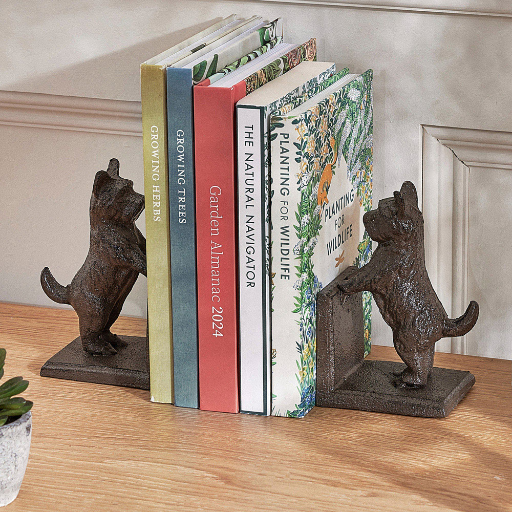 Dibor Antique Brown Westie Dog Statue Bookend 2 Pack Image 2