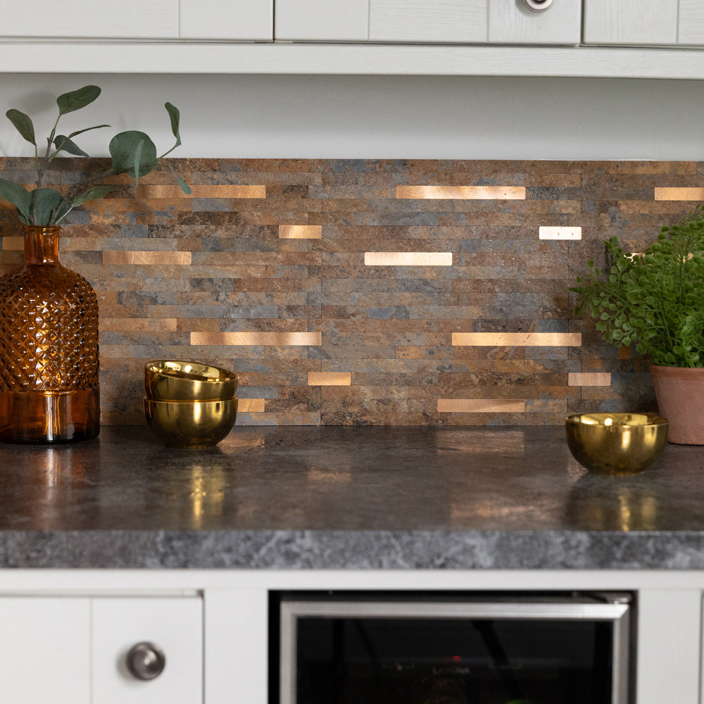 d-c-fix Slate and Metal Self Adhesive Premium Wall Tile 292 x 297mm 10 Pack Image 6