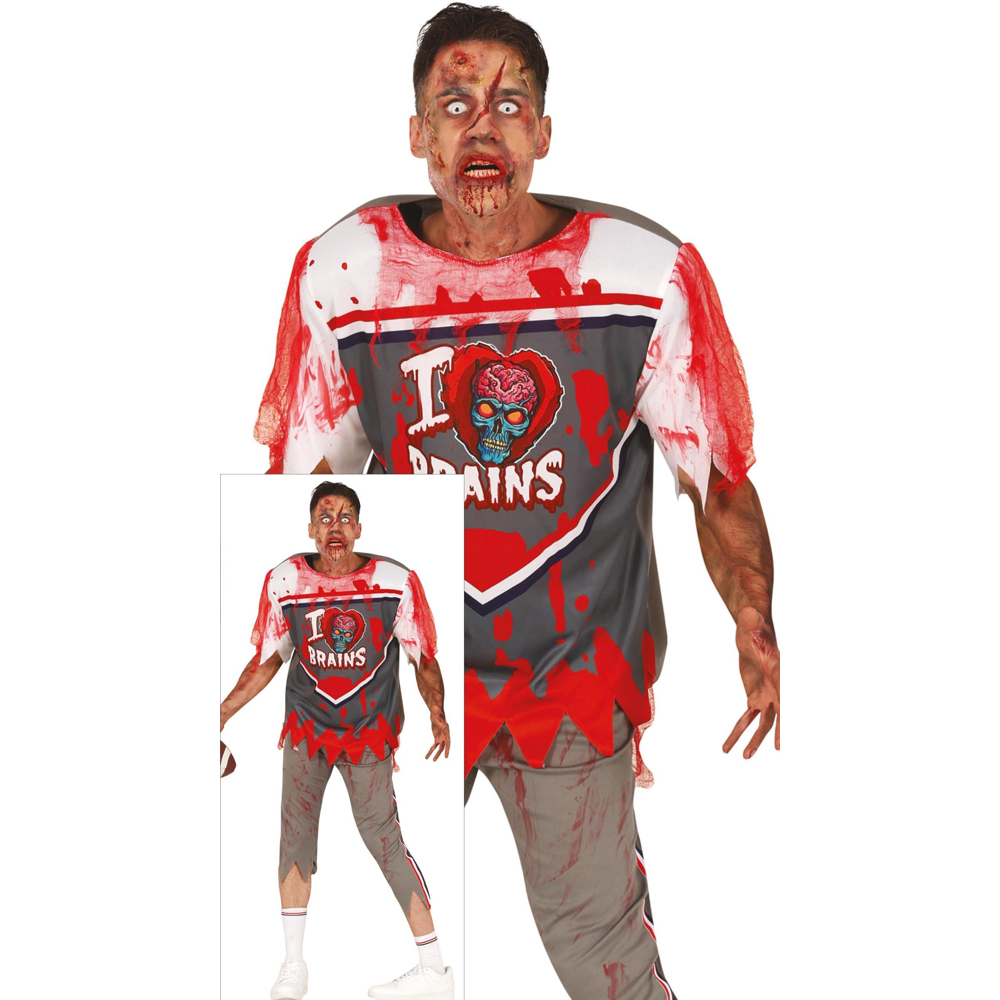 Fiestas Guirca Adult Zombie Rugby Player Grey Costume Medium Image 2