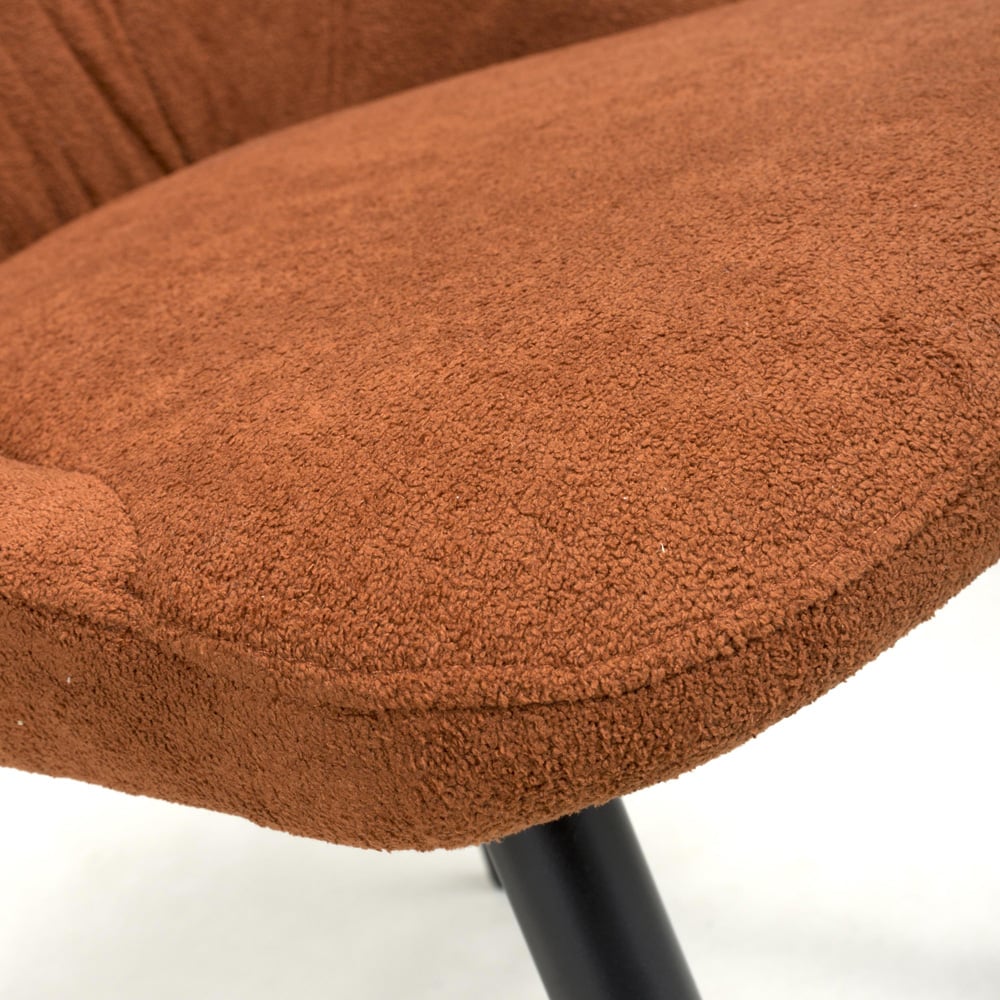 Corinth Set of 2 Linen Effect Burnt Orange Dining Chairs Image 6