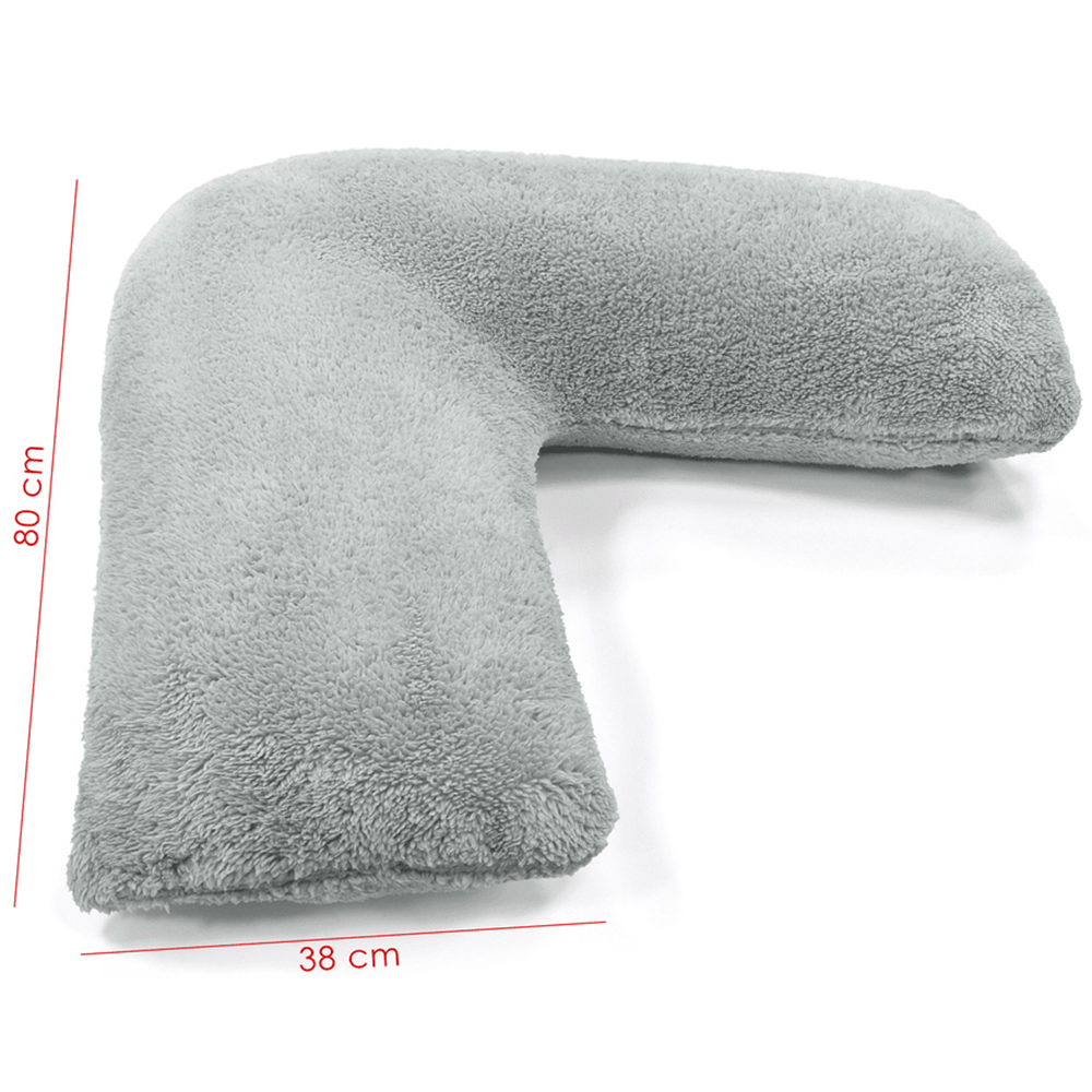 Velosso Silver Teddy Fleece V Shape Pillow Image 2