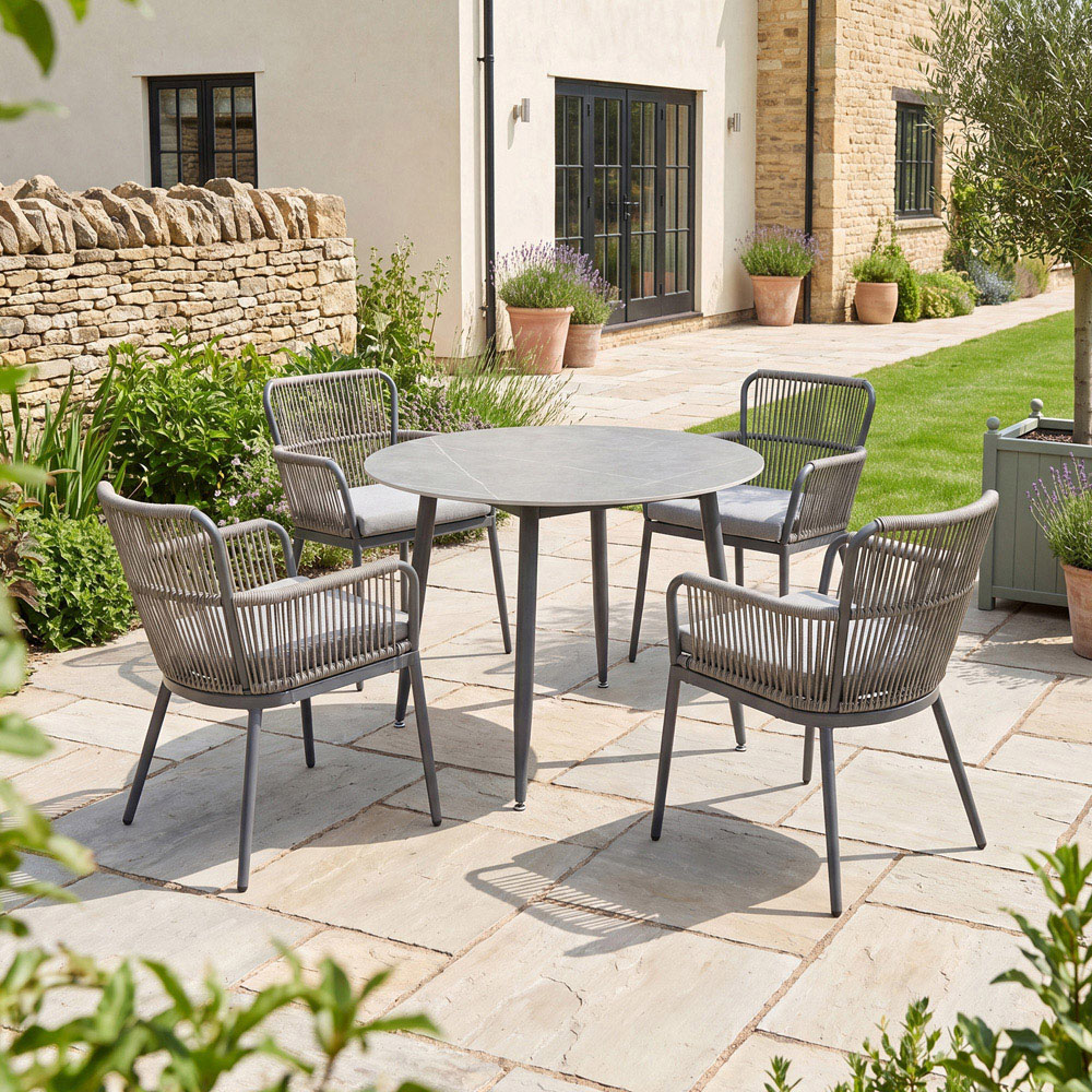 Artemis Home Westcott 4 Seater Grey Garden Dining Set Image 5