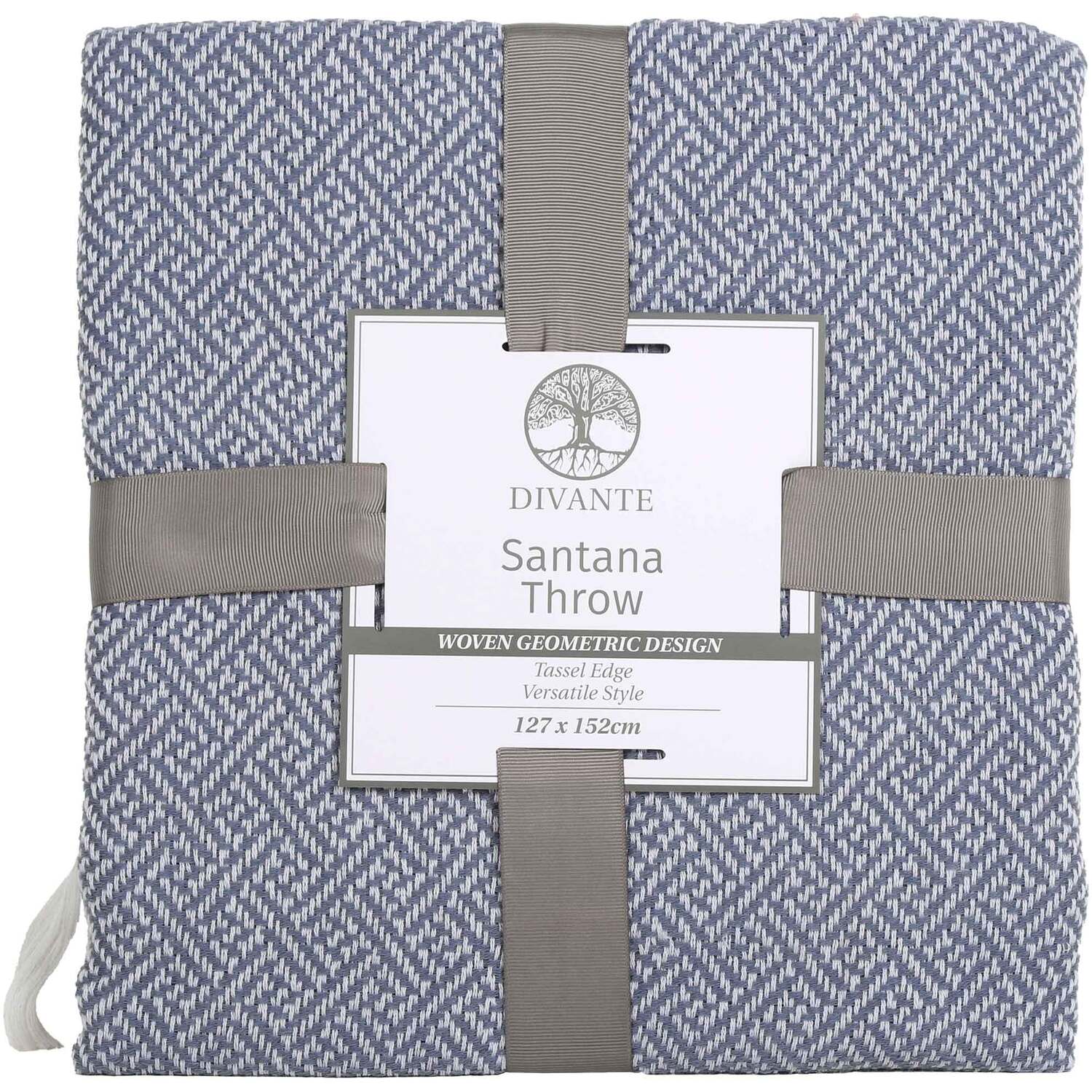 Divante Santana Geo Throw Blue 127x152cm - Blue Image 1
