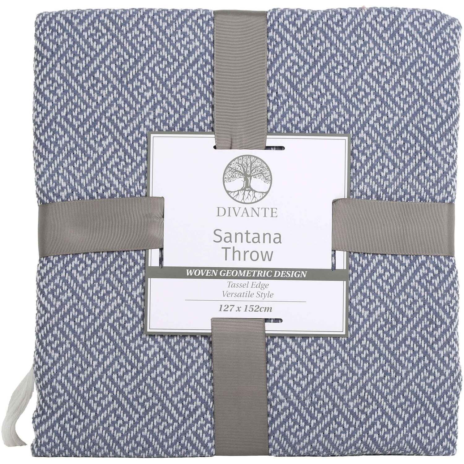 Santana Geo Throw Blue 127x152cm - Blue Image 1