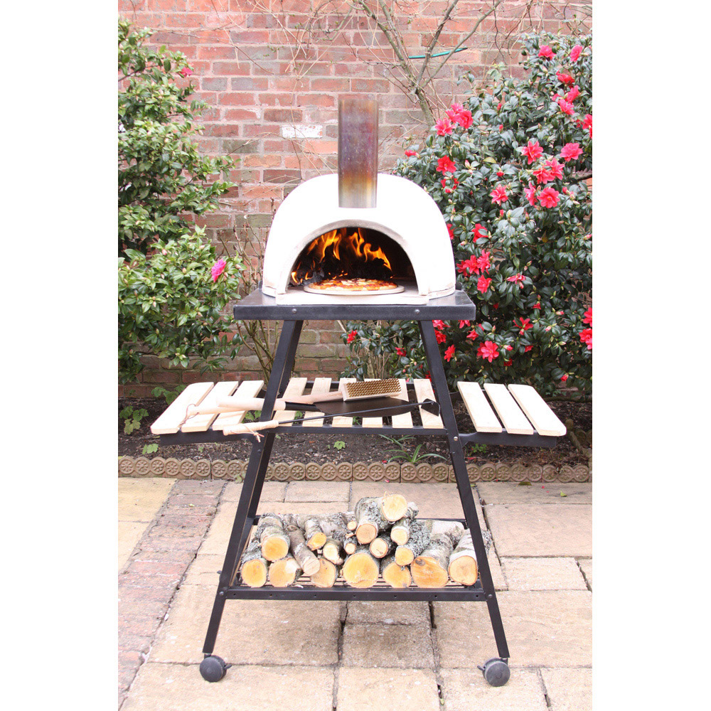 Gardeco Pizzaro Natural Chimalin AFC Dome Shaped Pizza Oven with Stand Image 4