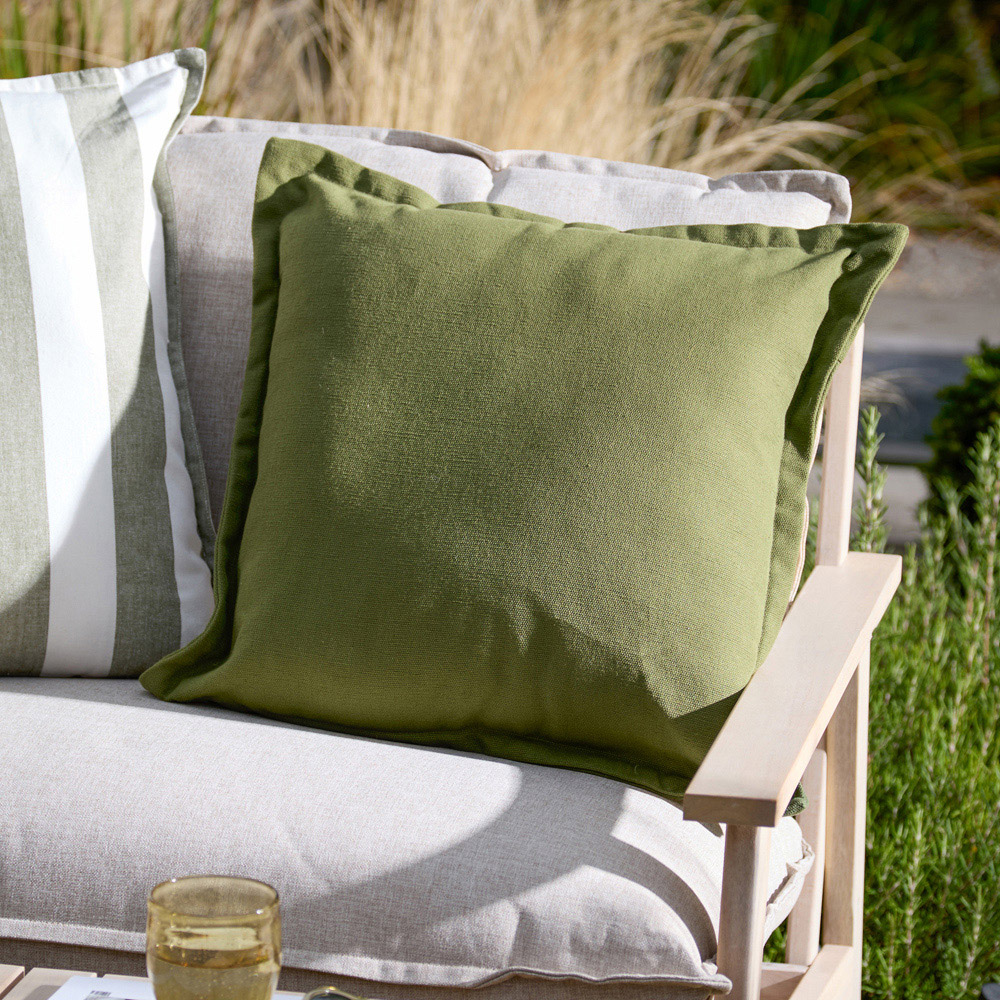 Yard Holmfirth Green Plain Cotton Canvas Cushion 45 x 45cm Image 2