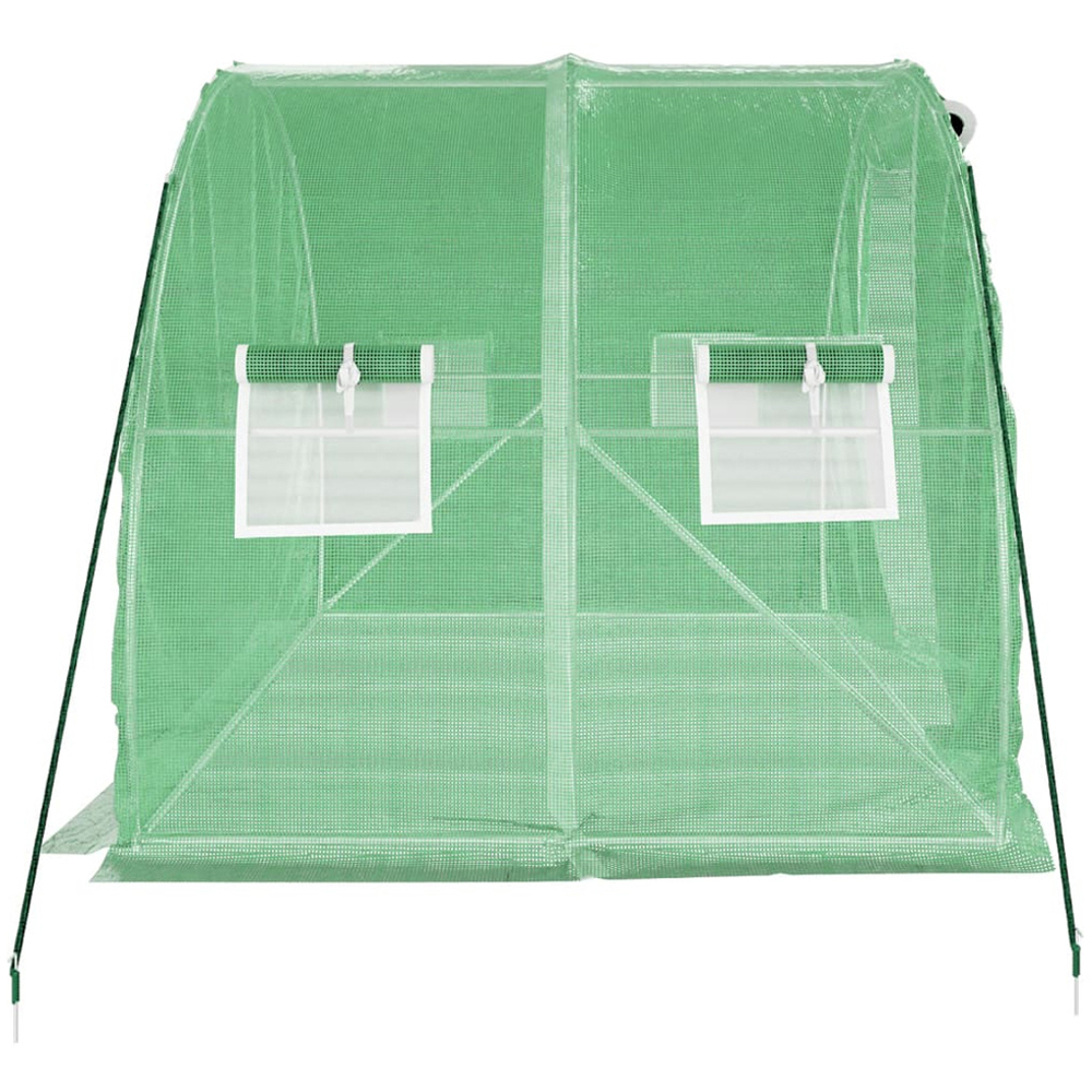 vidaXL Green Polyethylene Galvanised Steel Frame 9.8 x 6.5ft Greenhouse Image 4