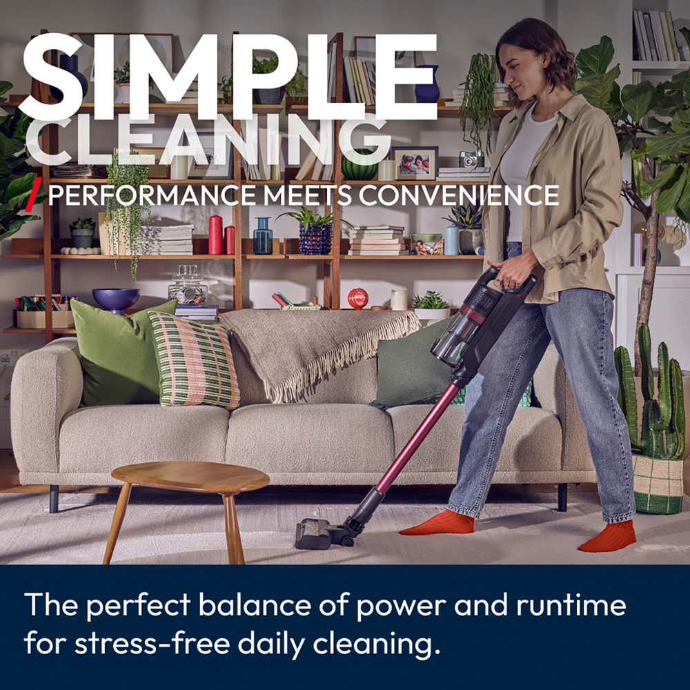Living and Home AJ0934 Red Cordless Handheld LED Vacuum Cleaner with 0.7L Bin 200W Image 2