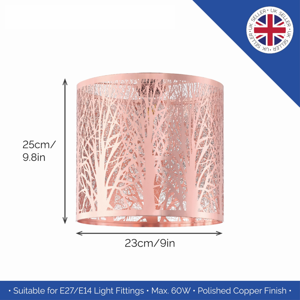 Happy Homewares Polished Copper Metal Forest Pendant Shade Image 7
