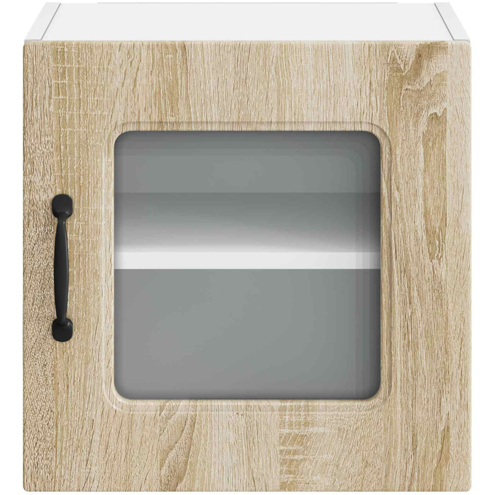 vidaXL Kalmar Single Glass Door Sonoma Oak Wall Mounted Kitchen Cabinet Set of 2 Image 4