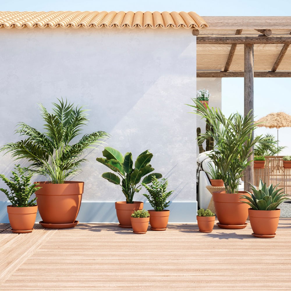 Artevasi Capri Campana Terracotta Round Plastic Plant Pot 35cm Image 2