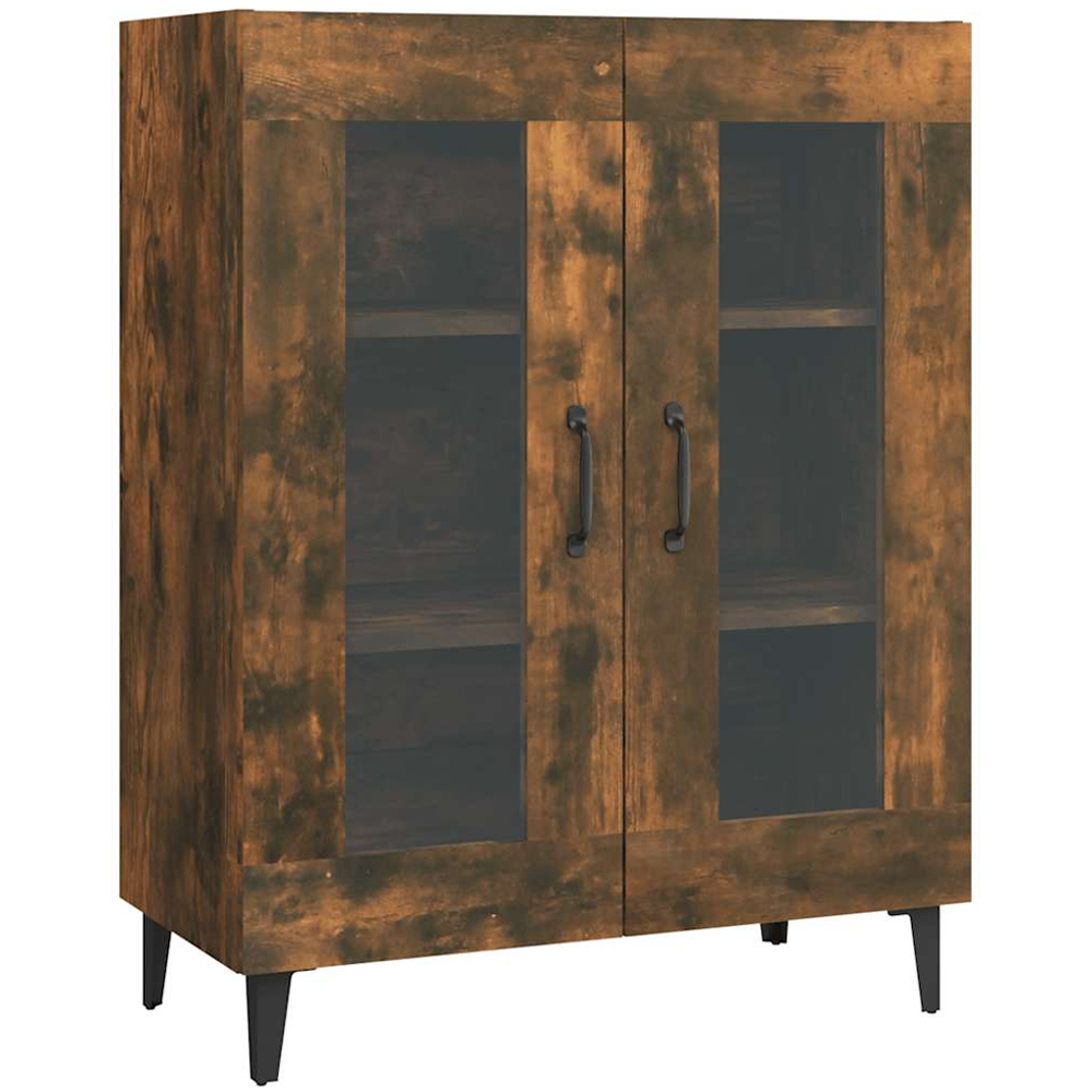 vidaXL 2 Glass Door Smoked Oak Sideboard Image 2