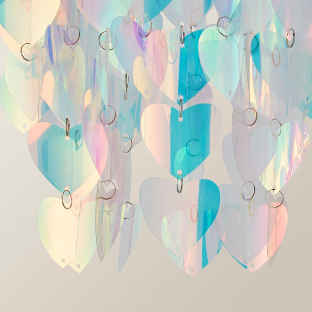 ValueLights Orla 2-Tier Iridescent Hearts Easy Fit Lamp Shade Image 4