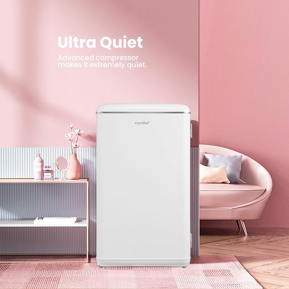 Comfee White Retro Freestanding Fridge with Chiller Box 93L Image 2