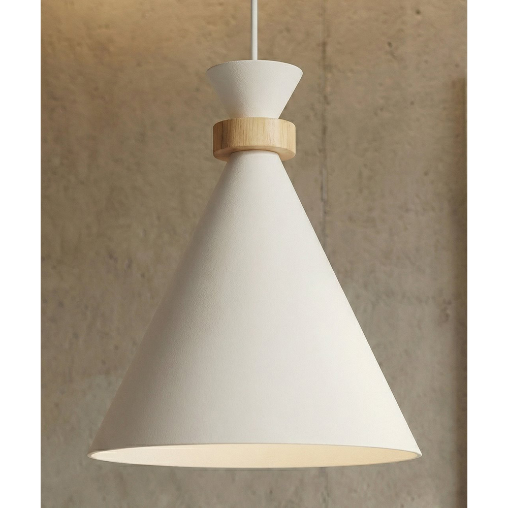 Emibig Zero Dome Shade White E27 Ceiling Pendant Light Image 3