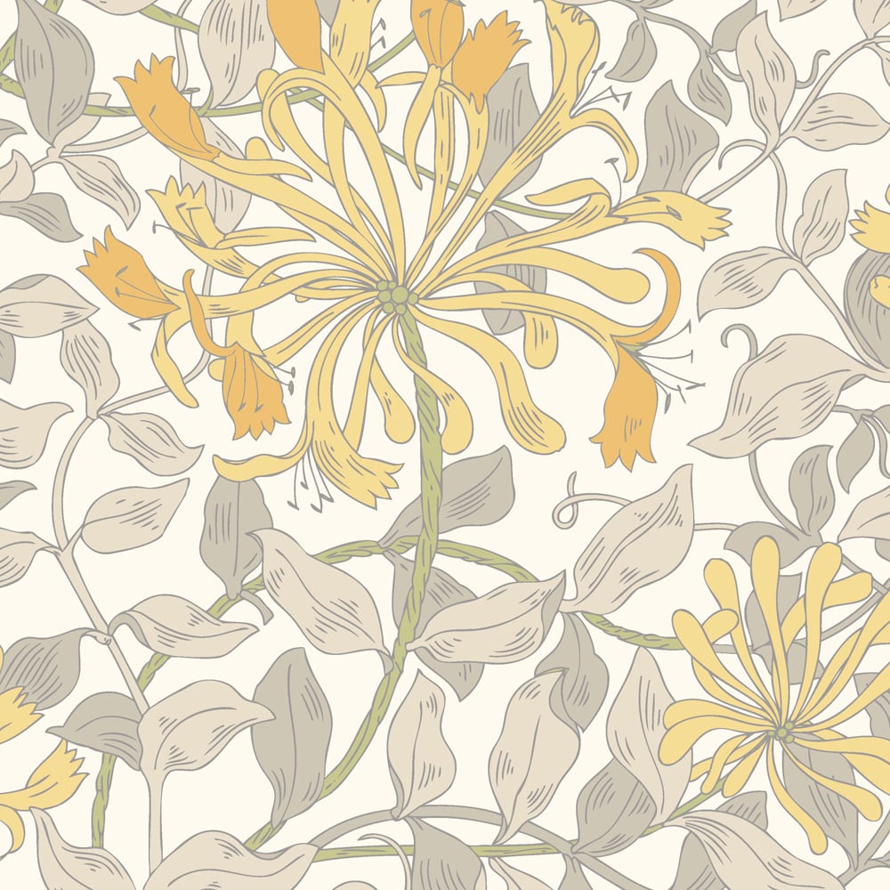 Hoopla Walls Honeysuckle Leaf Trail Warm Grey Non Woven Wallpaper Image 1