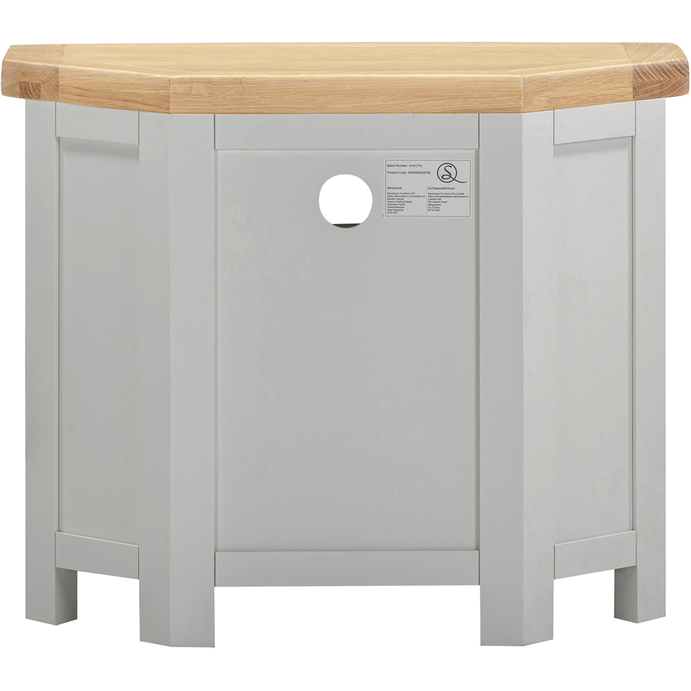 Seconique Windsor 2 Door Pebble Grey and Oak Corner TV Unit Image 5