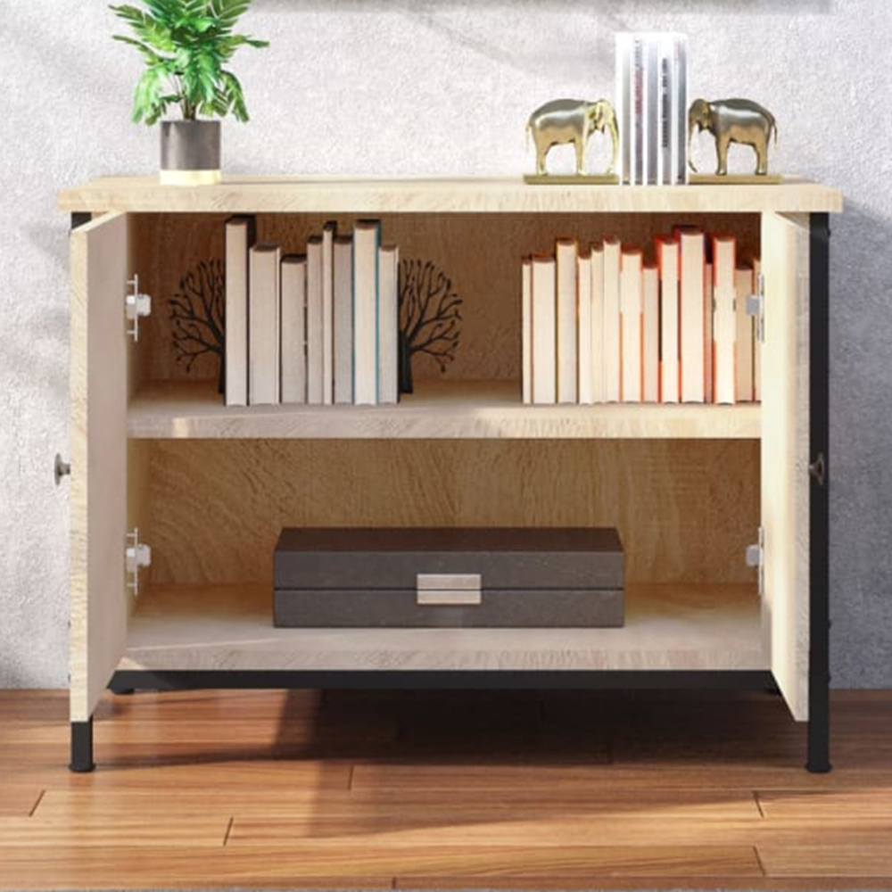vidaXL 2 Door Sonoma Oak Industrial Style TV Cabinet Image 1