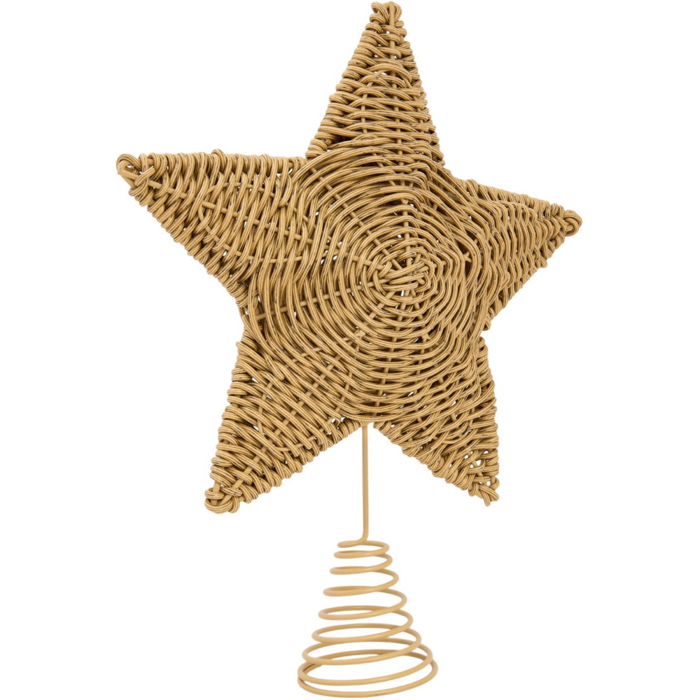 Rattan Star Christmas Tree Topper Natural Image 4