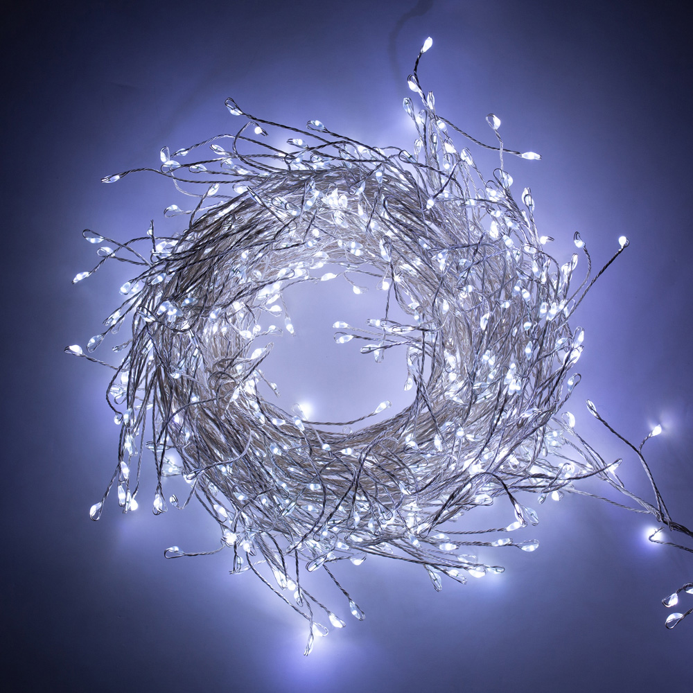 The Christmas Workshop 3m 480 White LED Silver Cluster String Light Image 2