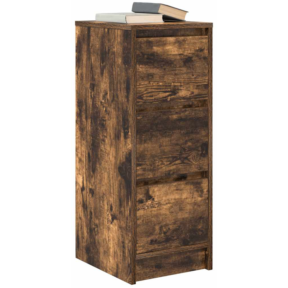 vidaXL 3 Drawer Smoked Oak Sideboard Image 4