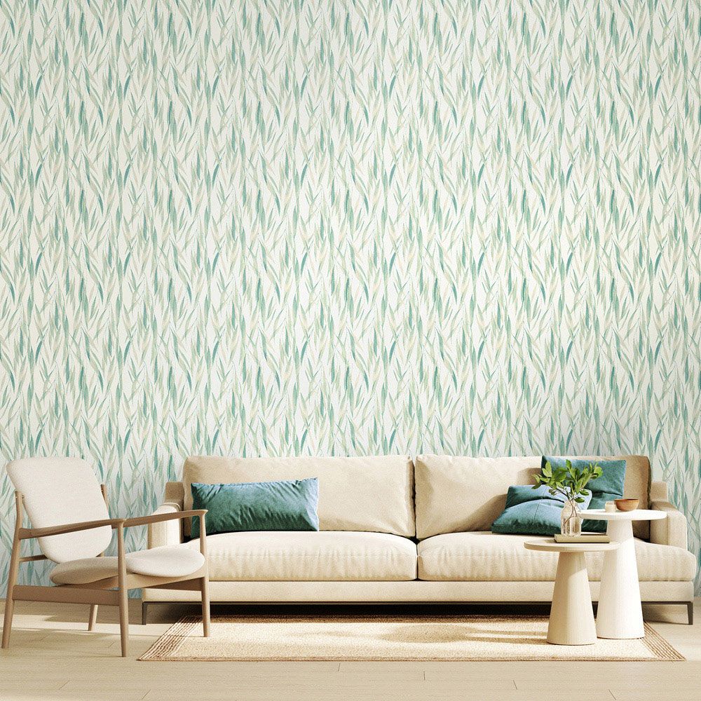 Hoopla Walls Oasis Eucalyptus Whisper Duck Egg Wallpaper Image 2