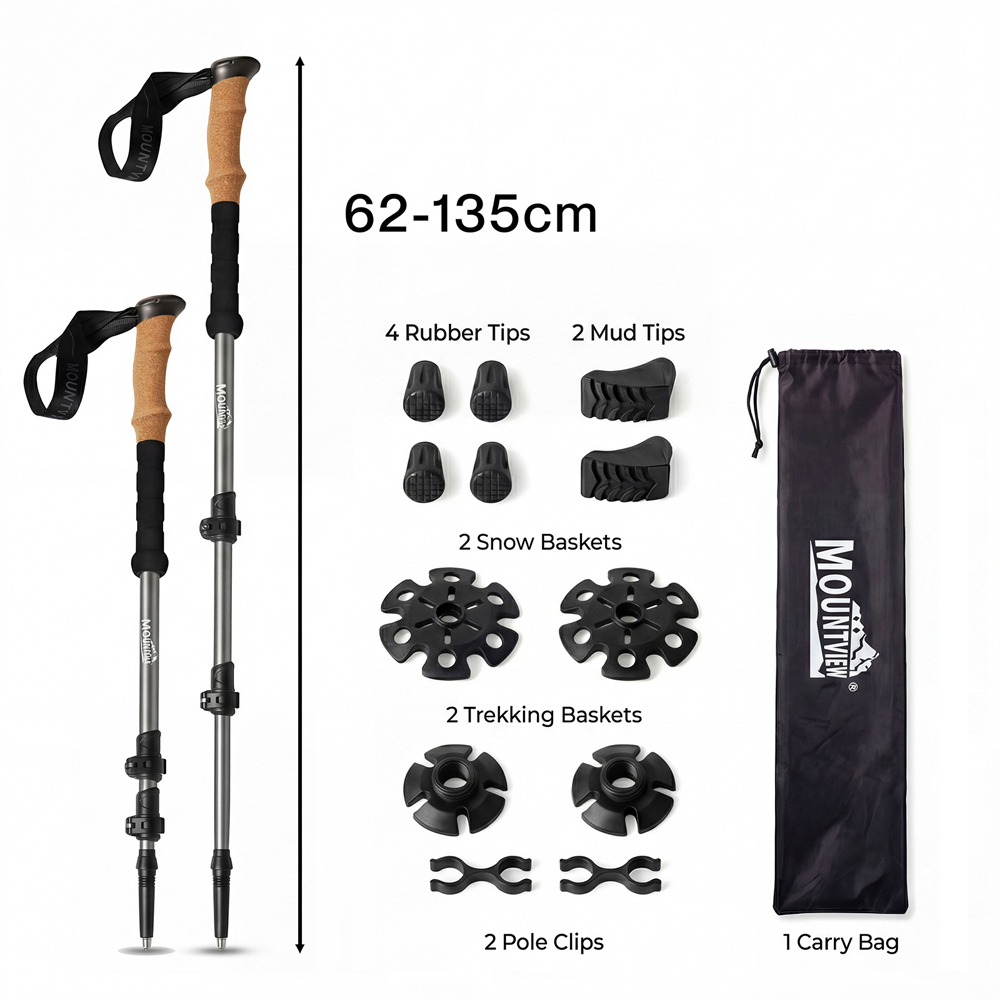 Mountview 2 Piece Aluminium Lightweight Trekking Pole Image 9