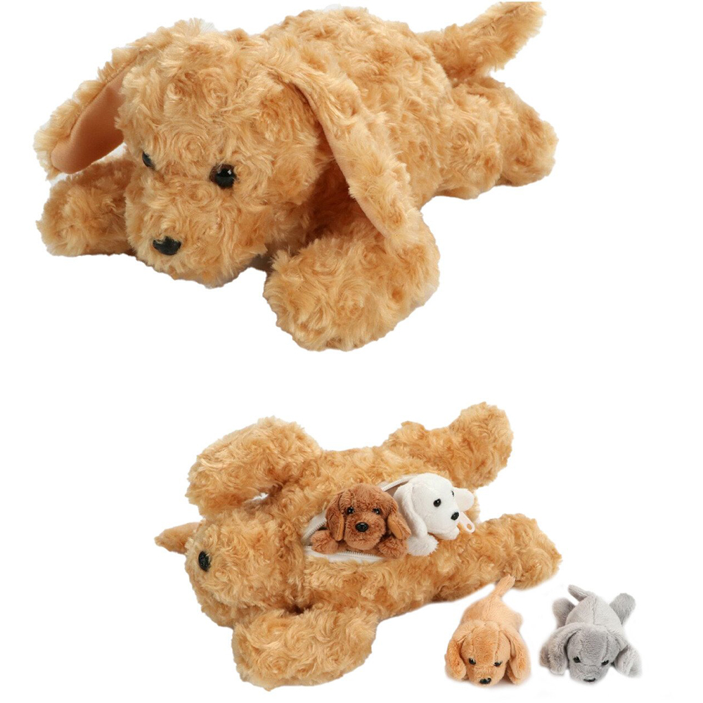 Puppy Plush Toy Set - Brown Image