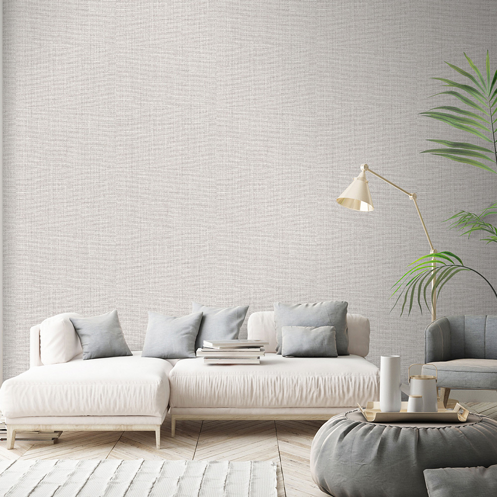 Erismann Textured Linen Plain Cream Wallpaper Image 3