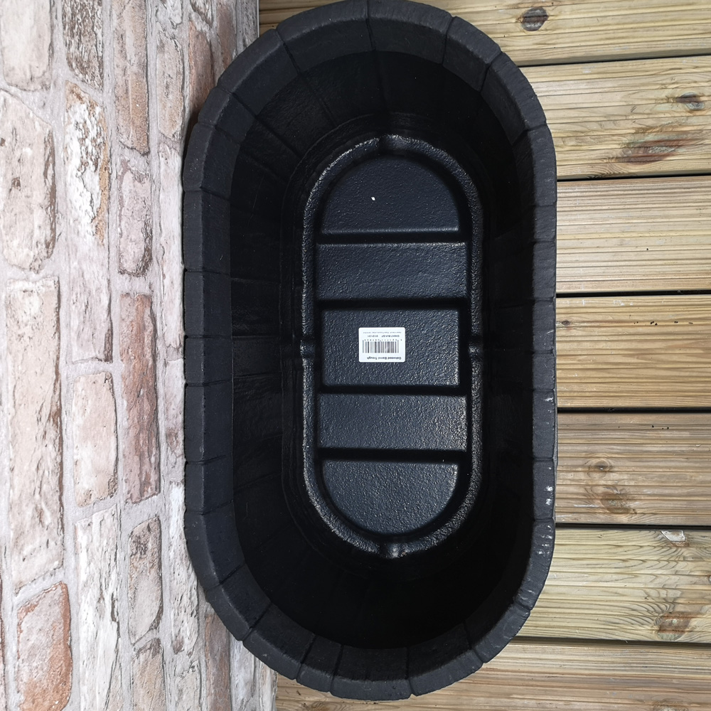 Samuel Alexander Black Oakwood Effect Barrel Plastic Trough Planter 57.5cm Image 7