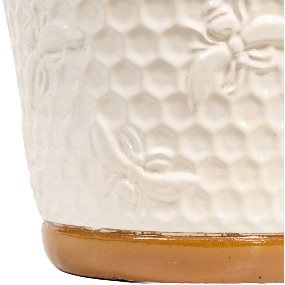 Stacking Bee Plant Pot White Image 4