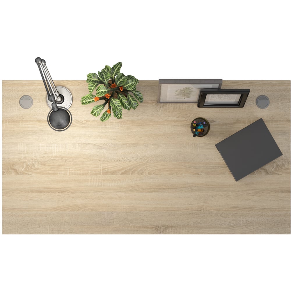 Florence Wooden and Steel 150cm Desk Oak and White Image 4