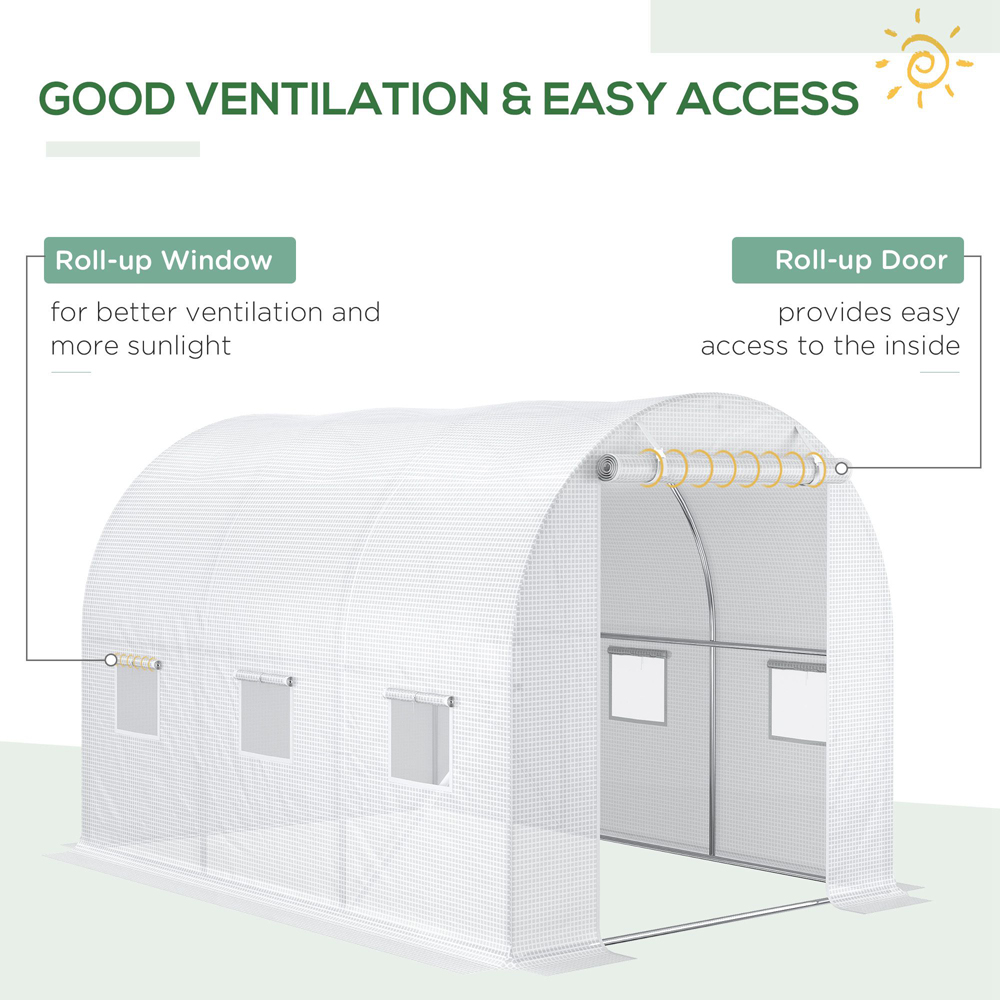 Outsunny White 10 x 6.5ft Replacement Greenhouse Cover Image 7