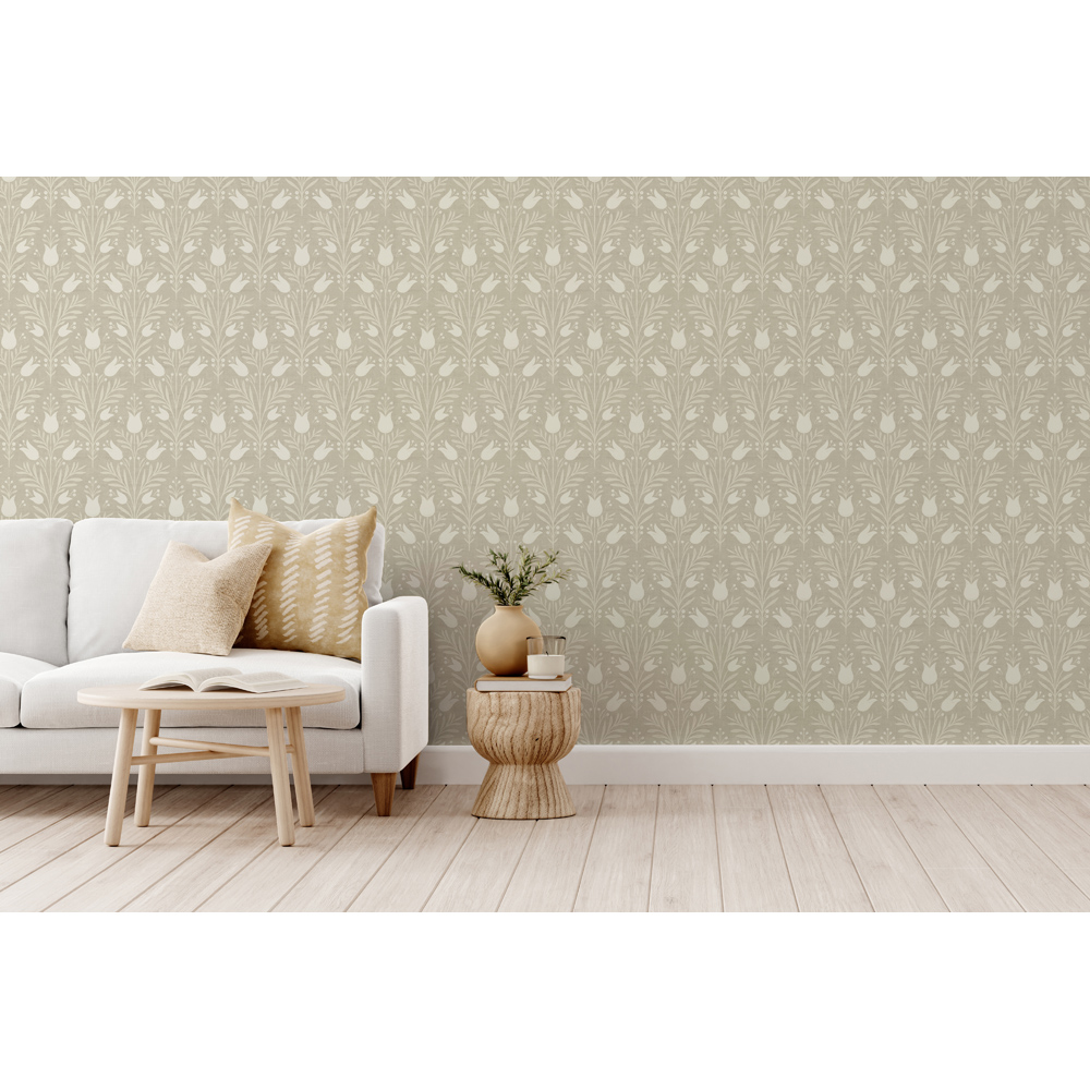 Esselle Home Heritage Tulip Taupe Wallpaper Image 5