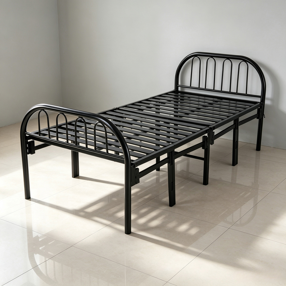 Living and Home Single Black Foldable Bed Frame Image 7