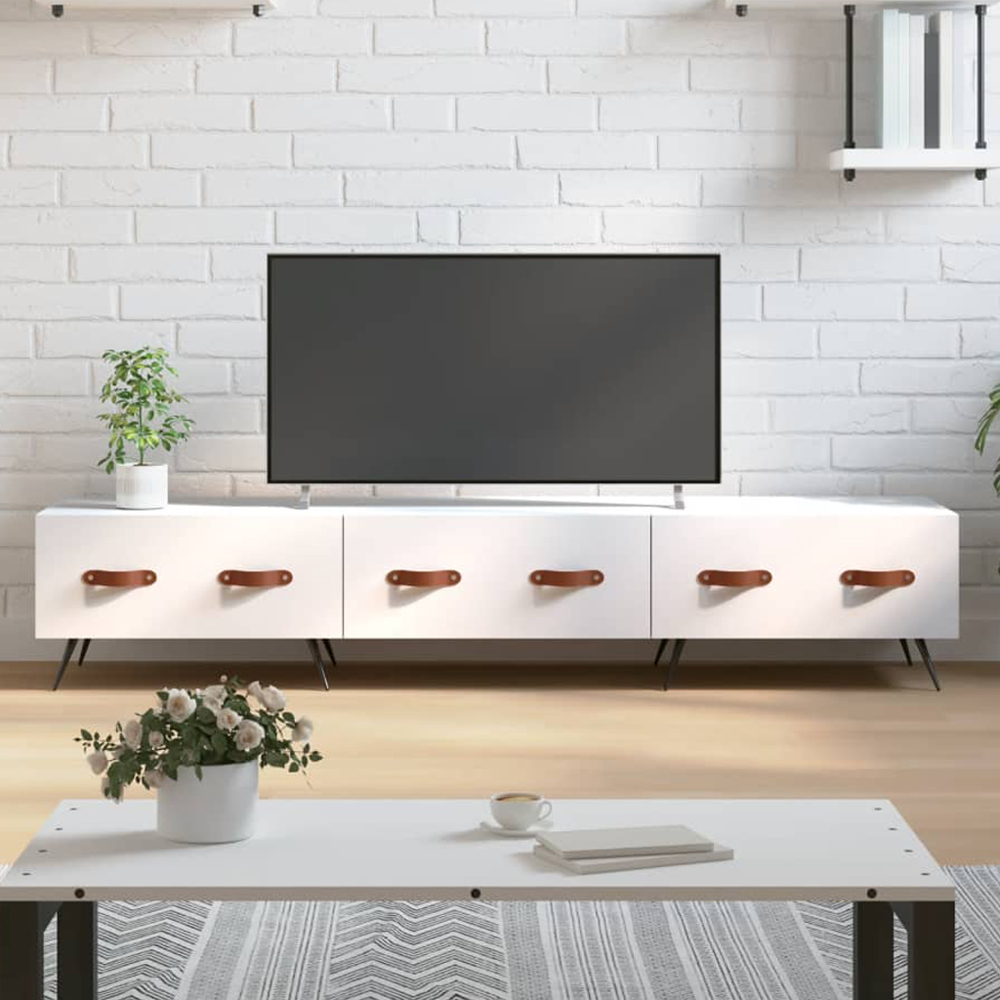 vidaXL 3 Drawer White TV Cabinet Image 1