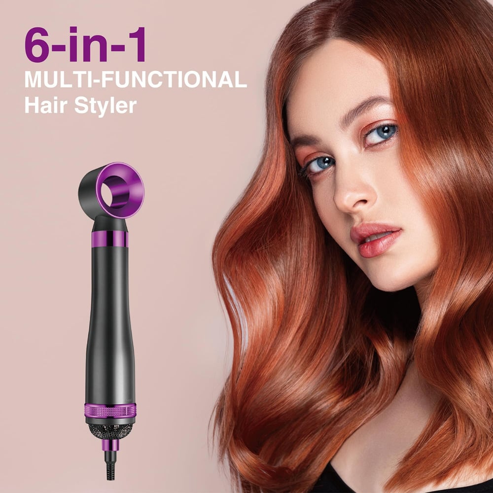 Alivio 6-in-1 Purple and Black Multi-Functional Hair Styler Image 3